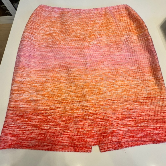 Lafayette 148 New York Shoshanna Vibrant Pink and Orange Pencil Skirt - Picture 7 of 15
